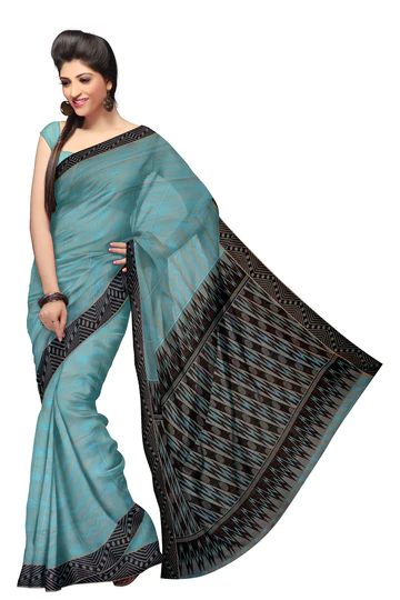 Ethnic Motifs Woven Design Zari Silk Cotton Ikat Saree